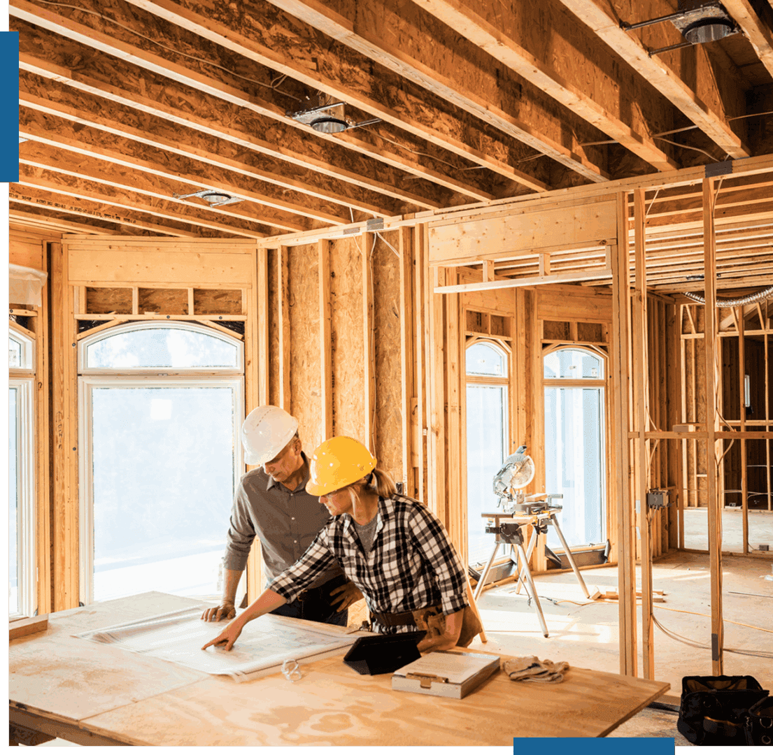 Architects discussing renovation project