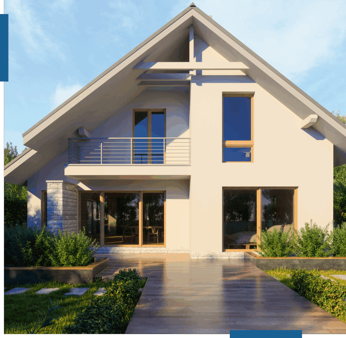 Modern house with triangular roof
