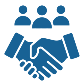 Business partnership icon with handshake